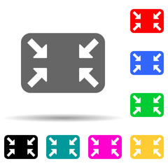 arrows in a rectangle multi color style icon. Simple thin line, outline vector of web icons for ui and ux, website or mobile application