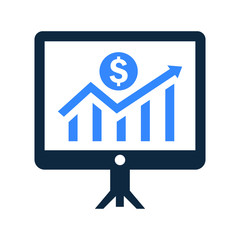 Earning growth icon, Profit statistics