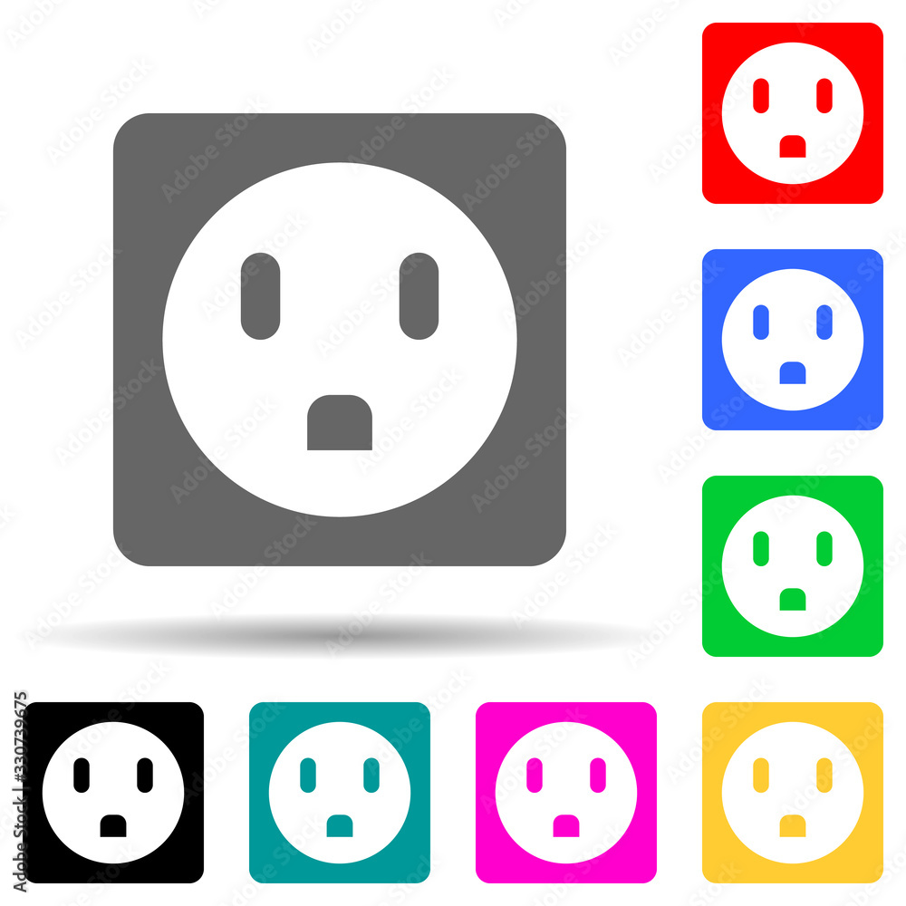 Poster electric outlet multi color style icon. simple thin line, outline vector of web icons for ui and ux,