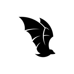 Bat icon logo vector illustration isolated on white background