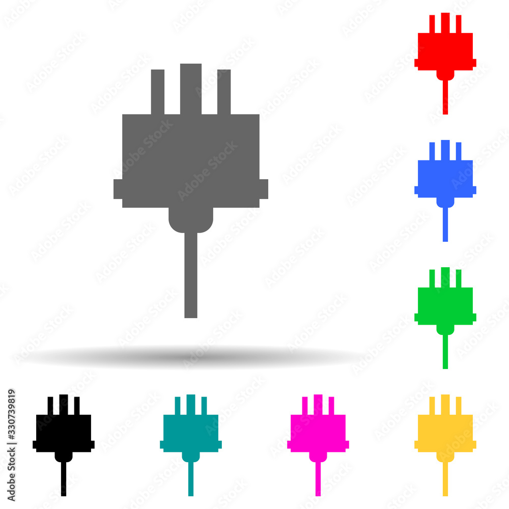 Poster electric outlet multi color style icon. simple thin line, outline vector of web icons for ui and ux,