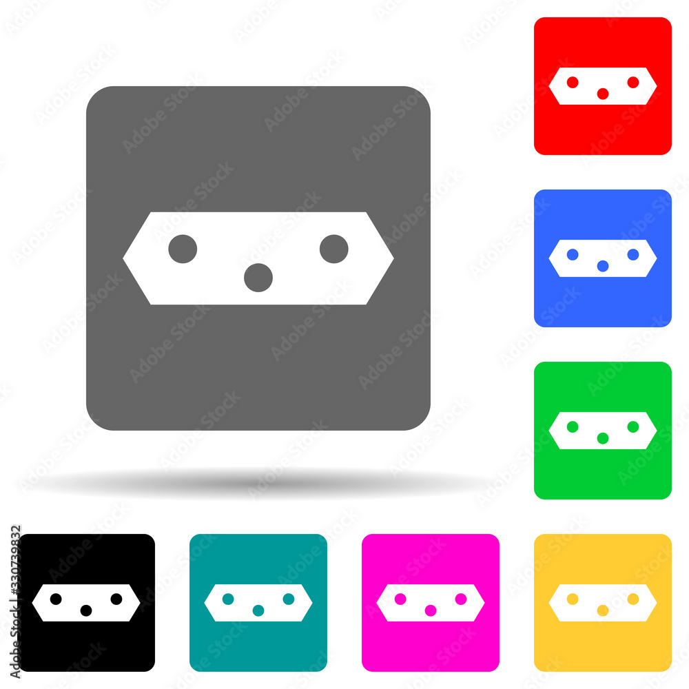 Poster electrical plug multi color style icon. simple thin line, outline vector of web icons for ui and ux,