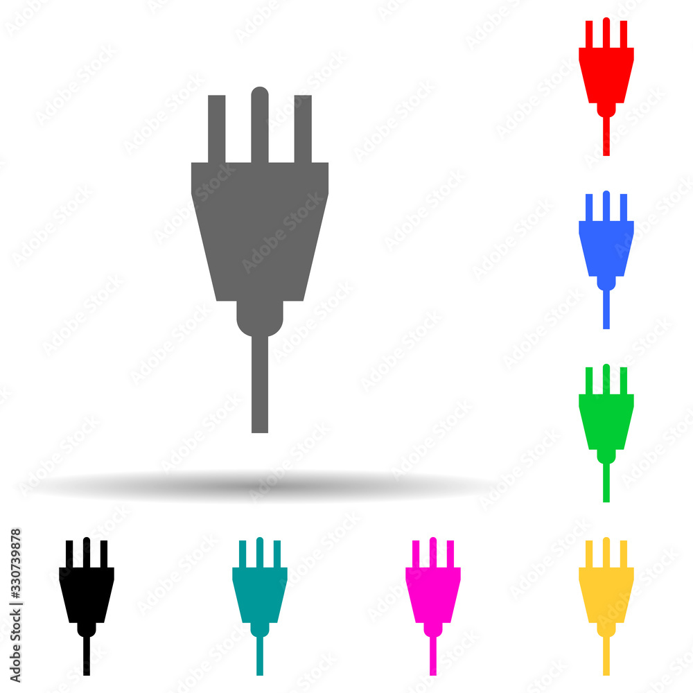 Poster electric outlet multi color style icon. simple thin line, outline vector of web icons for ui and ux,
