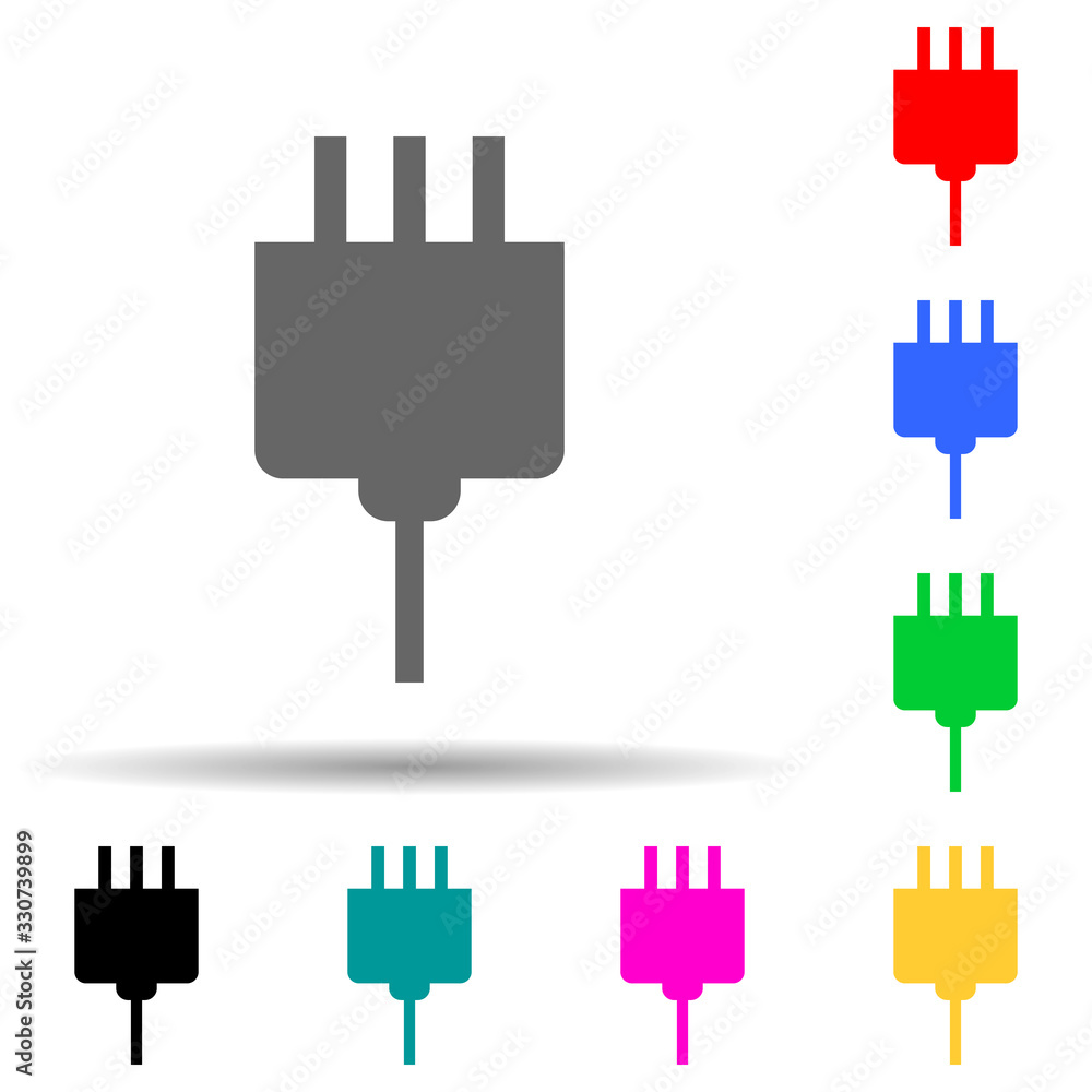 Poster electric outlet multi color style icon. simple thin line, outline vector of web icons for ui and ux,