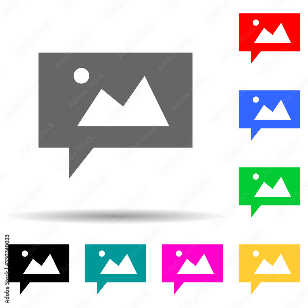 Poster communication bubble multi color style icon. simple thin line, outline vector of web icons for ui an
