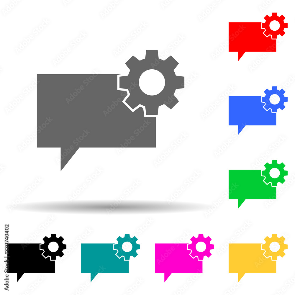 Poster communication bubbles with a sign ok multi color style icon. simple thin line, outline vector of web