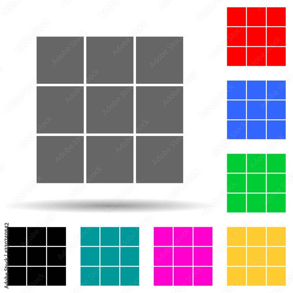 Poster cube multi color style icon. simple thin line, outline vector of web icons for ui and ux, website or