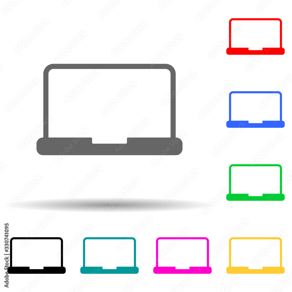 Poster a laptop multi color style icon. simple thin line, outline vector of web icons for ui and ux, websit