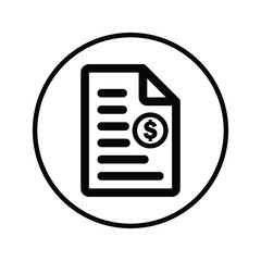 Bill, invoice, receipt black icon