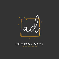 Handwritten initial letter A D AD for identity and logo. Vector logo template with handwriting and signature style.