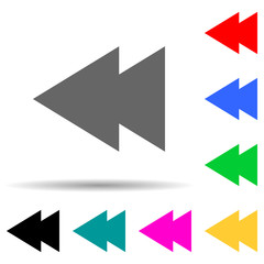 rewind sign multi color style icon. Simple thin line, outline vector of web icons for ui and ux, website or mobile application
