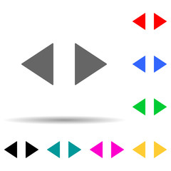 two different arrows multi color style icon. Simple thin line, outline vector of web icons for ui and ux, website or mobile application