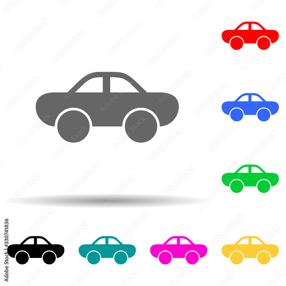 Poster a car multi color style icon. simple thin line, outline vector of web icons for ui and ux, website o