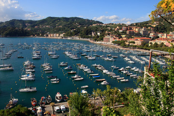 Lerici (SP), Italy - April 15, 2017: Lerici harbour, gulf of Poets, Cinque Terre, La Spezia,...