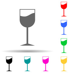 glass of wine multi color style icon. Simple thin line, outline vector of web icons for ui and ux, website or mobile application