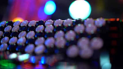 Close-up shooting of black and white accordion keys, artificial lighting - Powered by Adobe