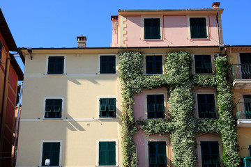 Fototapeta premium Lerici (SP), Italy - April 15, 2017: Lerici town view, gulf of Poets, Cinque Terre, La Spezia, Liguria, Italy