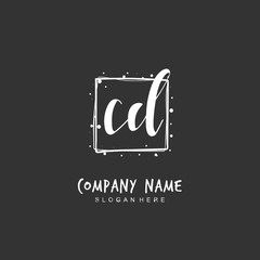  Handwritten initial letter C D CD for identity and logo. Vector logo template with handwriting and signature style.