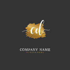  Handwritten initial letter C D CD for identity and logo. Vector logo template with handwriting and signature style.