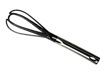 kitchen whisk with a metal handle. isolate on white background