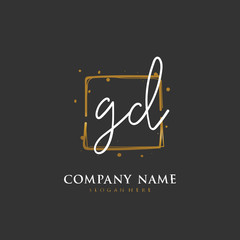 Handwritten initial letter G D GD for identity and logo. Vector logo template with handwriting and signature style.