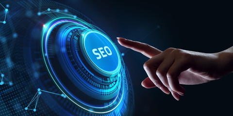 Business, Technology, Internet and network concept. SEO Search engine optimization marketing...