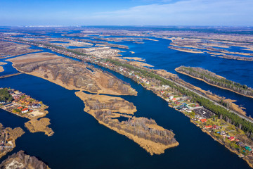 a holiday village at the Dnieper river bank near to Kherson Ukraine 