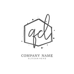 Handwritten initial letter Q D QD for identity and logo. Vector logo template with handwriting and signature style.