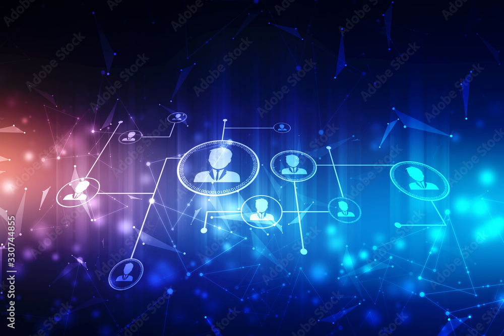 Aufkleber business network concept background, social networks and interaction concept. mixed media, digital a