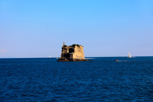 Portovenere ( SP ), Italy - April 15, 2017: San Giovanni Battista tower, Portovenere gulf of Poets, Cinque Terre, La Spezia, Liguria, Italy