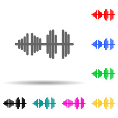 Fototapeta na wymiar audio wave multi color style icon. Simple thin line, outline vector of web icons for ui and ux, website or mobile application