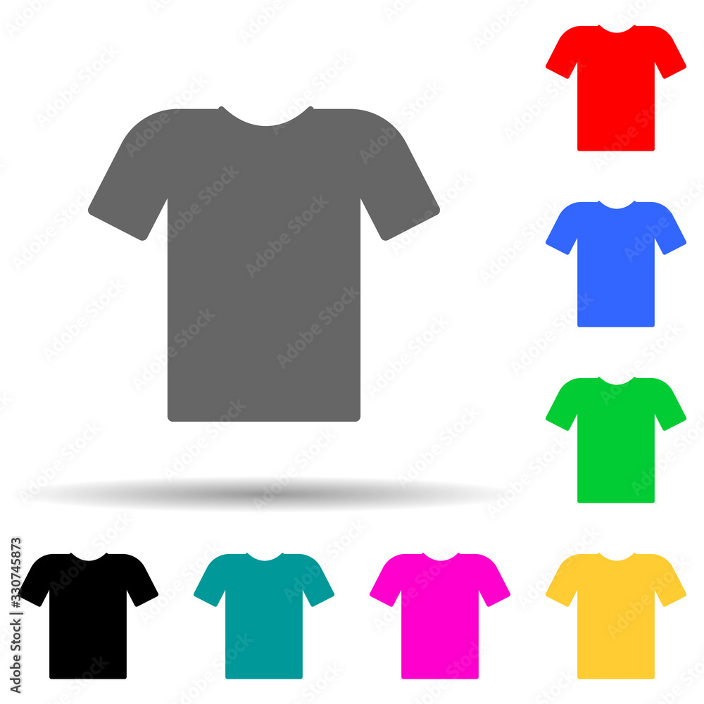Poster t-shirt multi color style icon. simple thin line, outline vector of web icons for ui and ux, website