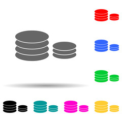 coins multi color style icon. Simple thin line, outline vector of web icons for ui and ux, website or mobile application