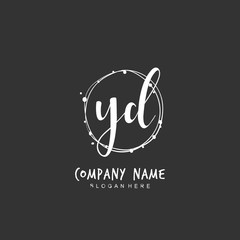 Handwritten initial letter Y D YD for identity and logo. Vector logo template with handwriting and signature style.