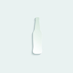 paper beer bottle icon, silhouette of beer bottle 