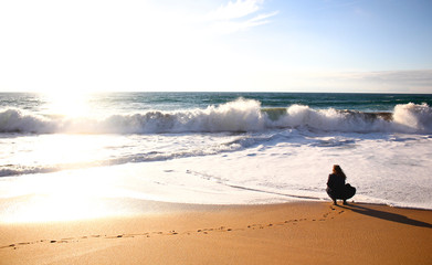 Tarde en playa de Cadiz en primavera