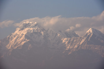 View at Annapurna massif from Saranghot in Nepal