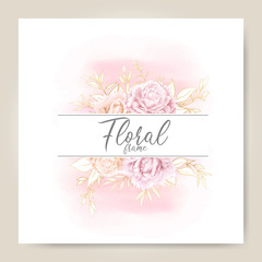 Watercolor Floral Frame Template