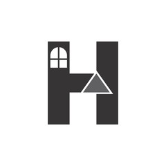Home with H letter logo design vector
