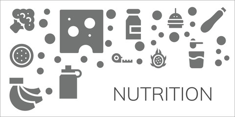 Modern Simple Set of nutrition Vector filled Icons