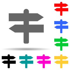 crossroads multi color style icon. Simple thin line, outline vector of web icons for ui and ux, website or mobile application