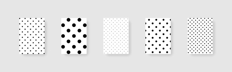Dots background. Template mockups Dots background. Polka style. Cover for design. Abstract background of dots. Mockup with shadow, isolated. Vector illustration