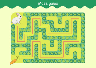 Rabbit and Carrot Maze educational game for children