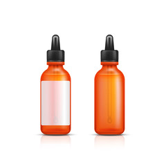 Set of realistic eucalyptus essential oil bottles