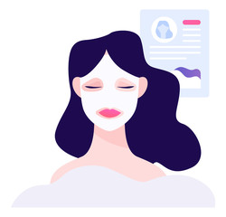 Face mask. Woman with moisturizing facial mask. Skin care