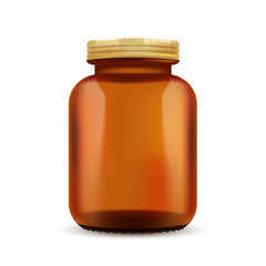 Amber glass bottle mockup