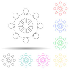 snowflake multi color style icon. Simple thin line, outline vector of winter icons for ui and ux, website or mobile application