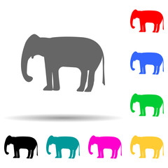 silhouette of an elephant multi color style icon. Simple glyph, flat vector of zoo icons for ui and ux, website or mobile application