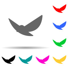 silhouette of a bird multi color style icon. Simple glyph, flat vector of zoo icons for ui and ux, website or mobile application