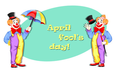 Funny clown. April Fool's day. Circus day